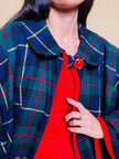 Mantella sartoriale in lana fantasia tartan