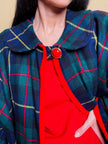 Mantella sartoriale in lana fantasia tartan