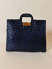 Maxi bag in midollino blu notte