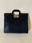 Maxi bag in midollino blu notte