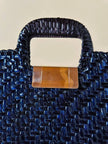 Maxi bag in midollino blu notte