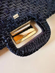 Maxi bag in midollino blu notte