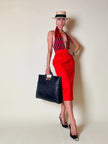 Maxi bag in midollino blu notte