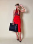 Maxi bag in midollino blu notte
