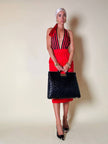 Maxi bag in midollino blu notte