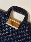 Maxi bag in midollino blu notte