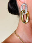 Maxi clip oro a catena con strass  “Yves Saint Laurent”