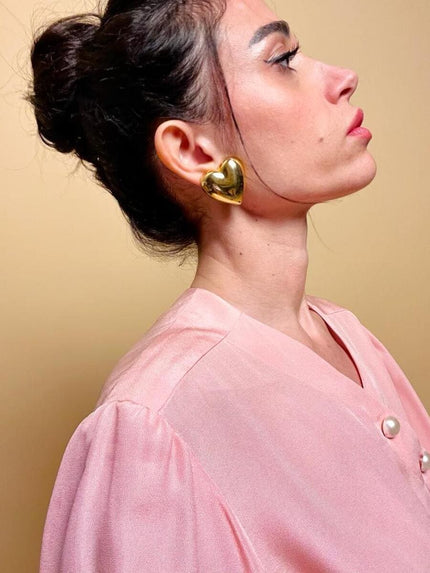 Maxi clip a cuore oro