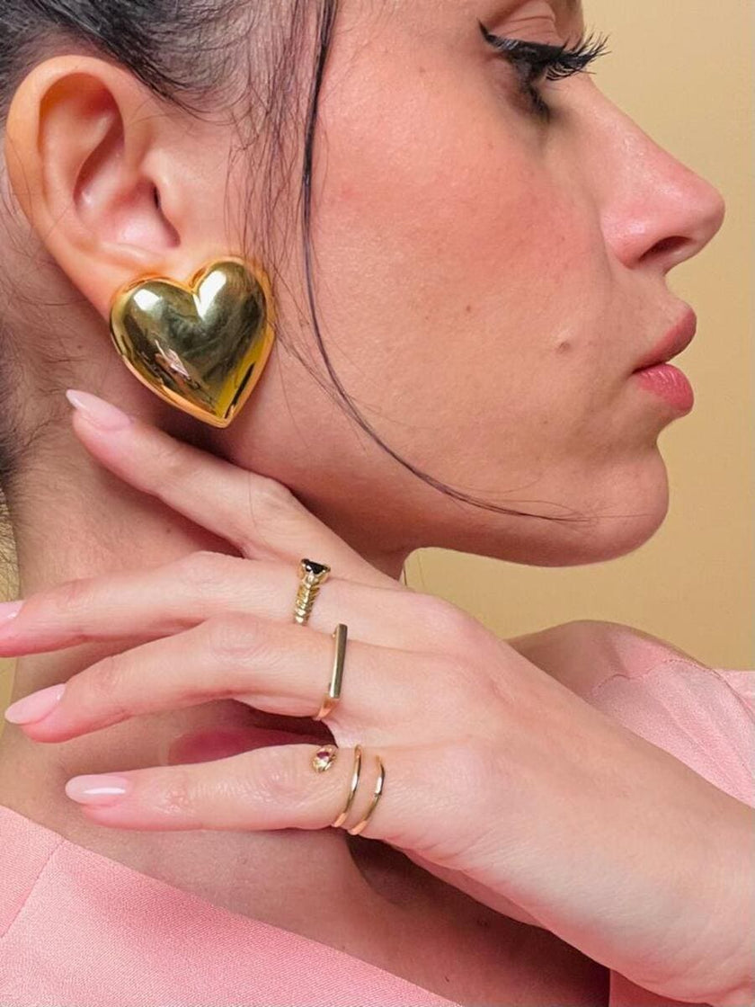 Maxi clip a cuore oro