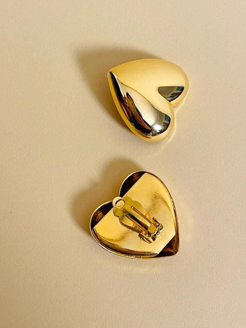 Maxi clip a cuore oro