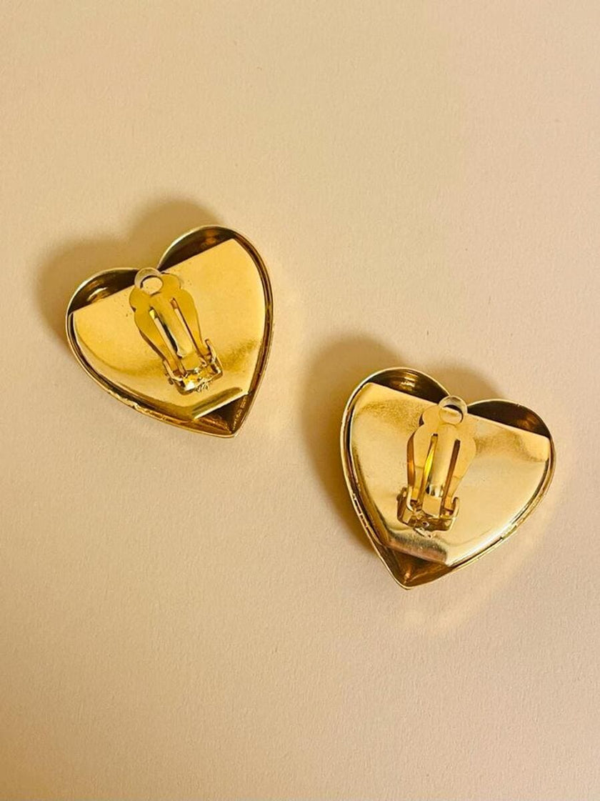 Maxi clip a cuore oro