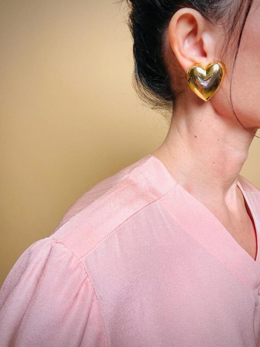 Maxi clip a cuore oro