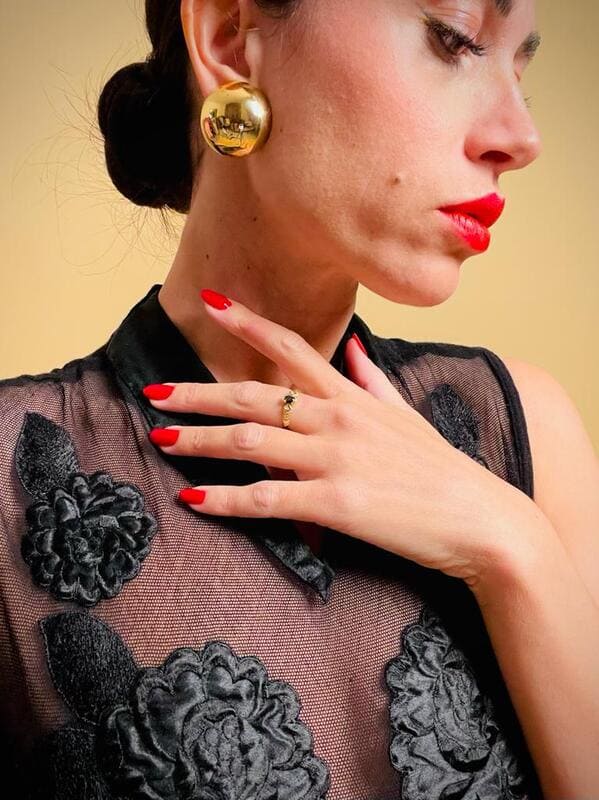 Maxi clip oro a mezza sfera