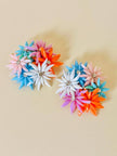 Maxi clip con fiori multicolor e strass