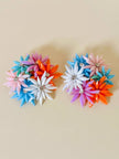 Maxi clip con fiori multicolor e strass