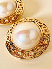 Maxi clip dorate con perle cabochon “Christian Dior”