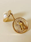 Maxi clip dorate con perle cabochon “Christian Dior”
