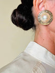 Maxi clip dorate con perle cabochon “Christian Dior”