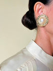 Maxi clip dorate con perle cabochon “Christian Dior”