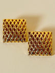 Maxi clip quadrate a gabbia oro “Kadria”