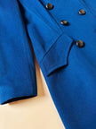 Maxi cappotto in lana color blu petrolio 