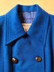 Maxi cappotto in lana color blu petrolio 