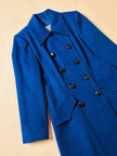 Maxi cappotto in lana color blu petrolio 
