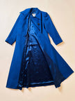 Maxi cappotto in lana color blu petrolio 