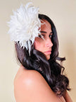 Broche/pince à plumes blanches