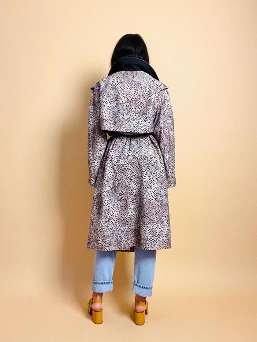 Trench oversize fantasia micro leopardo 