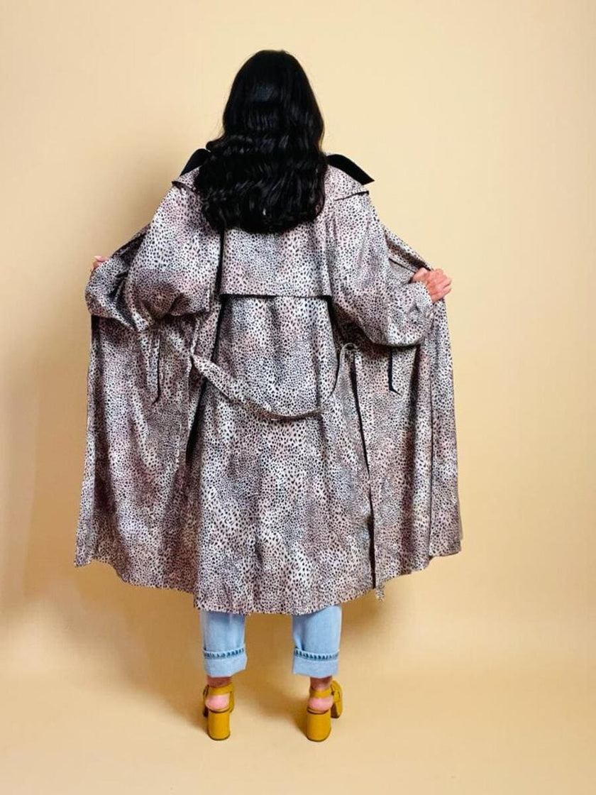 Trench oversize fantasia micro leopardo 
