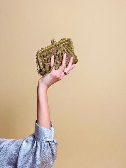 Mini bag anni '50 in lurex oro
