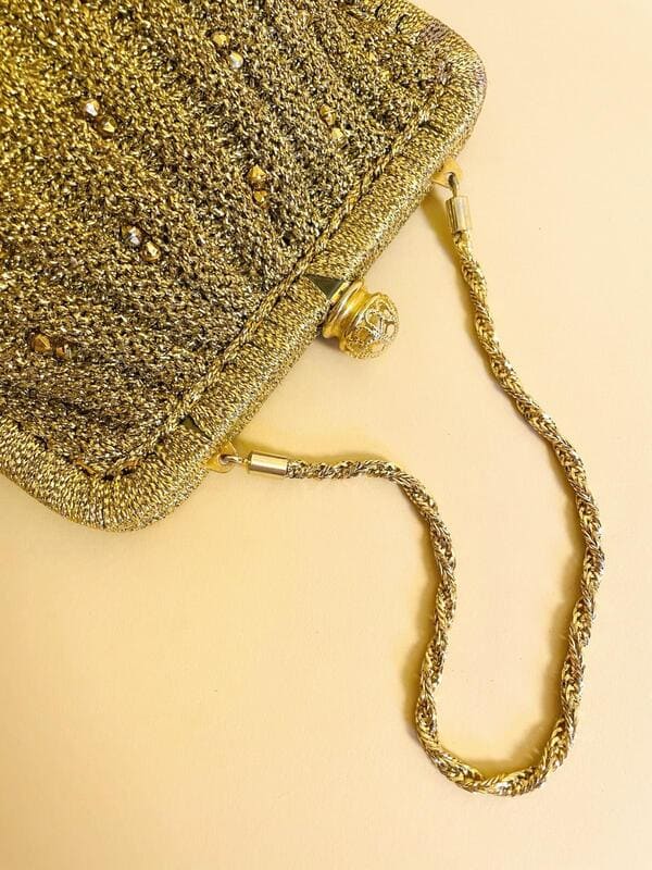 Mini bag anni '50 in lurex oro