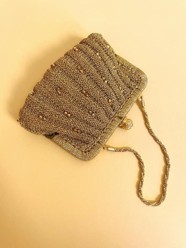 Mini bag anni '50 in lurex oro