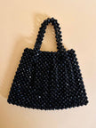 Mini bag di perline nere sfaccettate