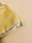 Mini bag in pelle laminata oro con specchietto incorporato