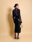 Mini bag in pelle laminata oro con specchietto incorporato
