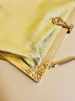 Mini bag in pelle laminata oro con specchietto incorporato