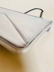 Mini bag in pelle argento con manico gioiello