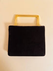 Mini bag in velluto cacao con manico design dotato