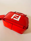 Mini bag in vernice arancione con logo in specchio argento “Fendi”