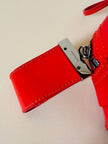 Mini bag in vernice arancione con logo in specchio argento “Fendi”