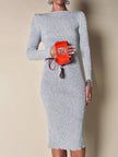 Mini bag in vernice arancione con logo in specchio argento “Fendi”