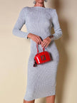 Mini bag in vernice arancione con logo in specchio argento “Fendi”