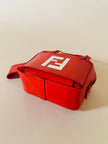 Mini bag in vernice arancione con logo in specchio argento “Fendi”
