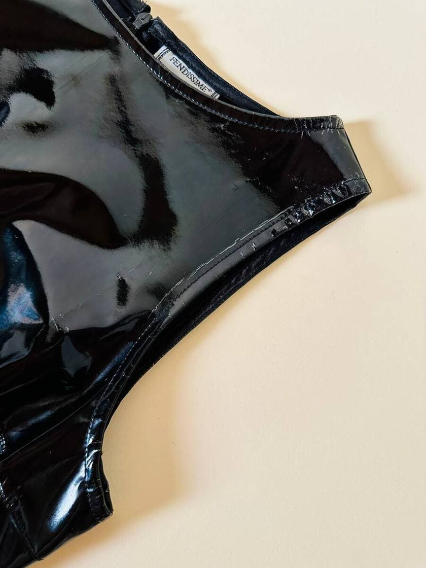 Mini dress in PVC nero “Fendissime”