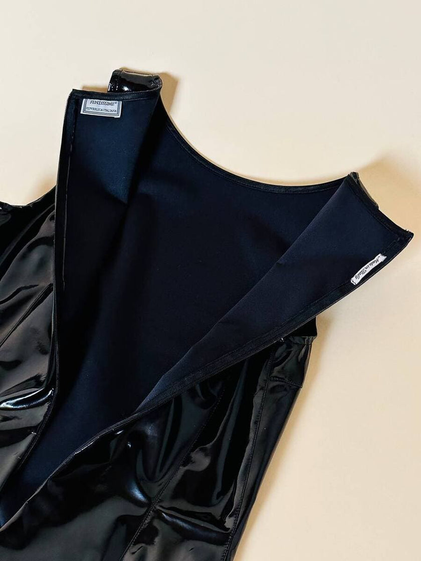 Mini dress in PVC nero “Fendissime”