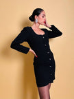 Mini-robe noire avec boutons bijoux « Yves Saint Laurent »