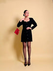 Mini-robe noire avec boutons bijoux « Yves Saint Laurent »