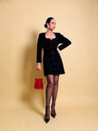 Mini-robe noire avec boutons bijoux « Yves Saint Laurent »